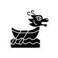 Dragon boat festival black glyph icon