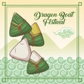 Dragon boat festival cartoon design Royalty Free Stock Photo