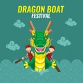 Dragon boat festival vector illustration