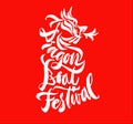 Dragon Boat Festival lettering. Brush pen hand drawn calligraphy Royalty Free Stock Photo