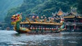 Dragon Boat Festival, dragon boat race scene in Chinese Royalty Free Stock Photo