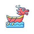 Dragon boat festival RGB color icon