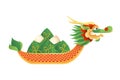 Dragon boat festival - vector illustration isolated on transparent background - Duanwu or Zhongxiao festival