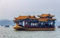 Dragon boat on the Kunming Lake in Beijing China at Beihai Park Royalty Free Stock Photo