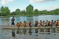 Dragon Boat Practice Ottawa Ontario Canada Royalty Free Stock Photo