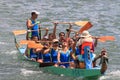 Dragon boat race team, Hong Kong Royalty Free Stock Photo