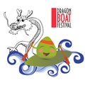 Dragon boat racing festival promotion illustration.