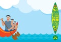 Dragon boat racing illustration background