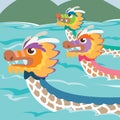 Dragon boat racing illustration