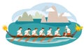 Dragon boat racing illustration
