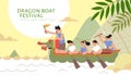 Dragon boat racing team Royalty Free Stock Photo