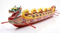 Dragon boat cultural spectacle with paddlers unity.AI Generated