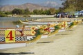 Dragon boat at Santa Fe Dam Recreation Area Royalty Free Stock Photo