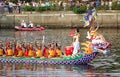 Dragon Boat Team Dressed Up As Game Characters Royalty Free Stock Photo