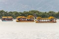 A dragon boat traveling on the Kunming Lake, Beijing, China Royalty Free Stock Photo