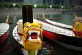 Dragon Boats at the dock. Royalty Free Stock Photo