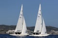 Dragon boats sailing and competing for Dragon Cup in Bodrum, Turkey