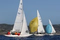 Dragon boats sailing and competing for Dragon Cup in Bodrum, Turkey