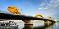 Dragon bridge cross Han river at Danang city Royalty Free Stock Photo