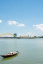 Dragon bridge and Han river in Danang, Vietnam Royalty Free Stock Photo
