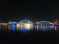 Dragon bridge landmark of Danang City, Vietnam on night scene Royalty Free Stock Photo