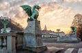 Dragon bridge in Ljubljana Royalty Free Stock Photo