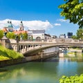 Dragon bridge in Ljubljana, Slovenia, Europe.