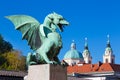 Dragon bridge, Ljubljana, Slovenia, Europe.