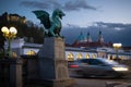 Dragon bridge Zmajski most Ljubljana, Slovenia Royalty Free Stock Photo