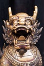 Dragon bronze statue in a chinese buddhist temple