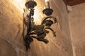 Dragon candleholder in Interior of Lonja de la Seda, Silk Exchange, gothic style civil building in Valencia