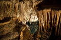 Dragon caves on Majorca, Spain. Beautiful nature caves on Mallorca, Balearic island. Popular tourist destination Royalty Free Stock Photo