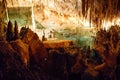 Dragon caves on Majorca, Spain. Beautiful nature caves on Mallorca, Balearic island. Popular tourist destination Royalty Free Stock Photo