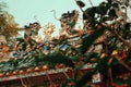 The dragon on the chainese temple roof. Royalty Free Stock Photo