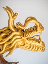 The dragon Chinese color gold made from wood photo