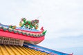 Dragon on chinese temple roof top Royalty Free Stock Photo