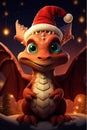 Dragon Christmas illustration card