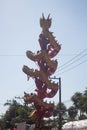 Dragon climbing up the pole,Thailand