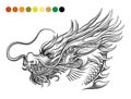 Dragon coloring page template