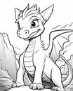 Dragon coloring pages for kids Royalty Free Stock Photo