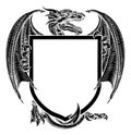 Dragon Crest Coat of Arms Heraldic Emblem Shield Royalty Free Stock Photo