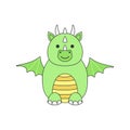 Cute dragon vector illustration icon