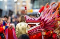 Dragon dance during Chinese lunar year celebrations in London