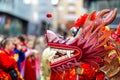 Dragon dance during Chinese lunar year celebrations in London