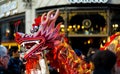 Dragon dance during Chinese lunar year celebrations in London