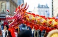 Dragon dance during Chinese lunar year celebrations in London