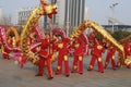 Dragon dance.Traditional Chinese spring festival celebration