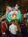 Dragon dance head in vegetarian festival Royalty Free Stock Photo