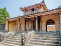 Dragon decor on pavilion in garden of Citadel in Hue. Vietnam