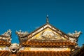 Dragon decor on pavilion in garden of Citadel in Hue. Vietnam.